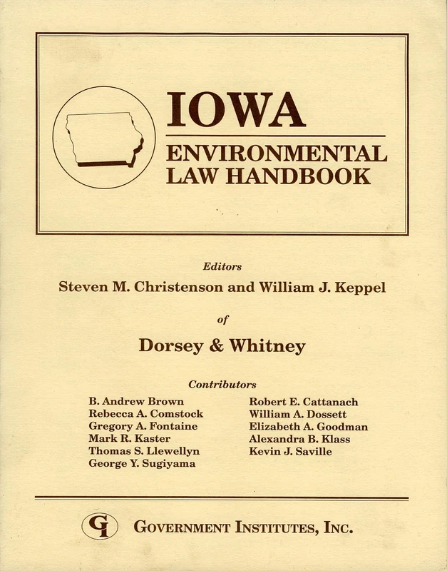Government Institutes Iowa Environmental Law Handbook