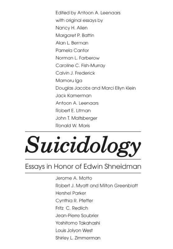 Suicidology: Essays in Honor of Edwin Schneidman - Image 1