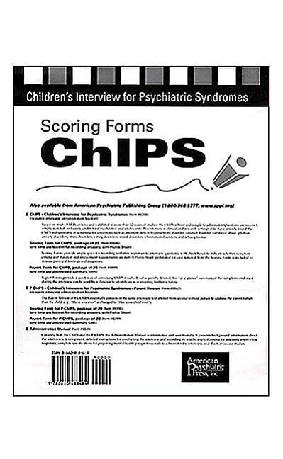 Children's Interview for Psychiatric Syndromes (ChIPS): Scoring Form - Image 1