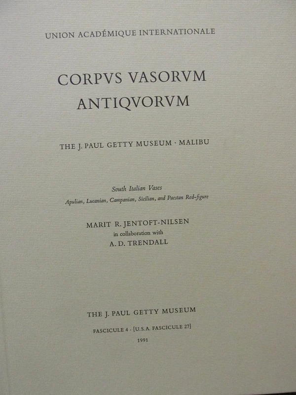 Corpus Vasorum Antiquorum - United States of America: The J.Paul Getty Museum Fasc. 4