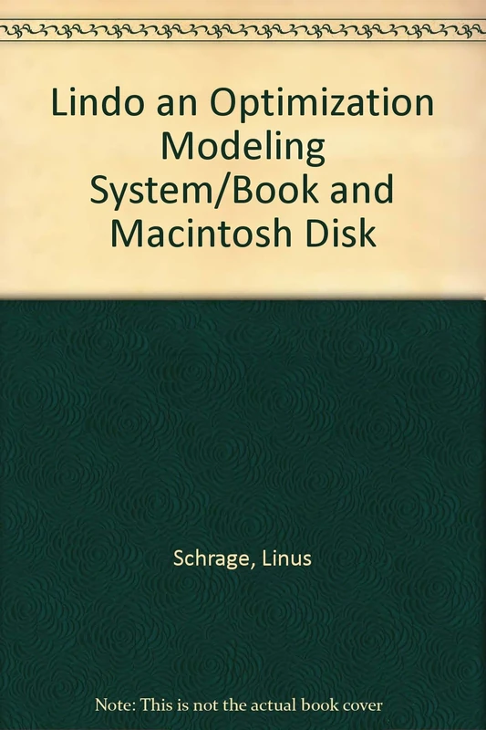 Lindo Optimiz Model Sys W/MAC