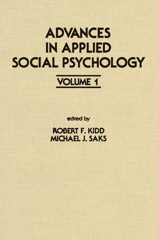 Advances in Applied Social Psychology: Volume 1: 001 (Applied Psychology Series)