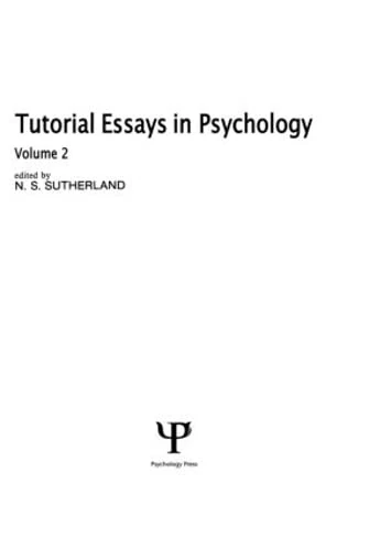 Psychology Press Tutorial Essays in Psychology: Volume 2