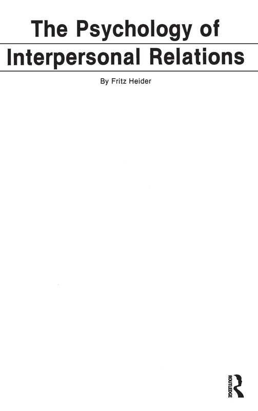 The Psychology of Interpersonal Relations