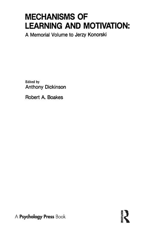 Mechanisms of Learning and Motivation: A Memorial Volume To Jerzy Konorski - Image 1