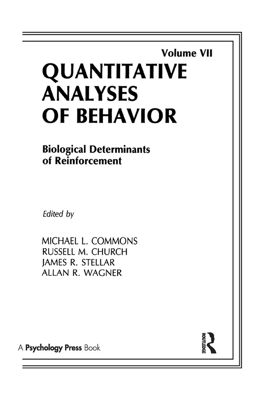 Biological Determinants of Reinforcement: 007 (Quantitative Analyses of Behavior Series) - Image 1