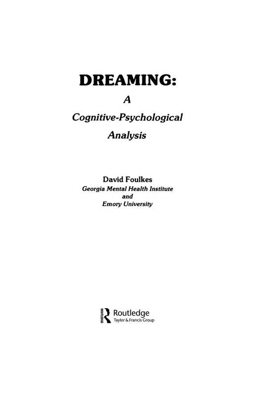 Dreaming: A Cognitive-Psychological Analysis