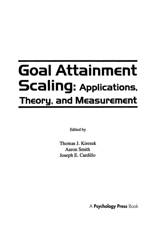 Goal Attainment Scaling - Lawrence Erlbaum Associates Book