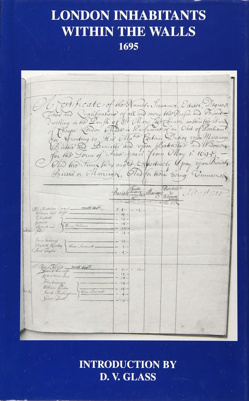 London Inhabitants within the Walls 1695: 2 (London Record Society)