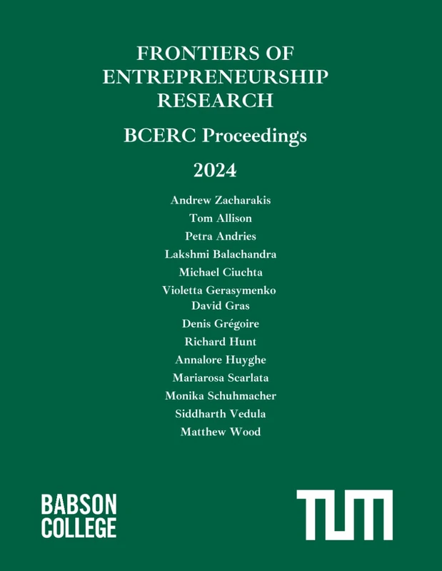 2024 Frontiers of Entrepreneurship Research BCERC Proceedings: BCERC Proceedings - Image 1
