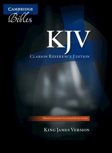 KJV Clarion Reference Bible, Dark Green Buffalo Calfskin Leather, Full Yapp, KJ485:XLY
