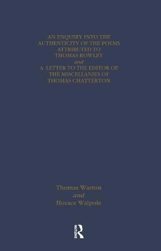 Thomas Chatterton: Early Sources and Responses
