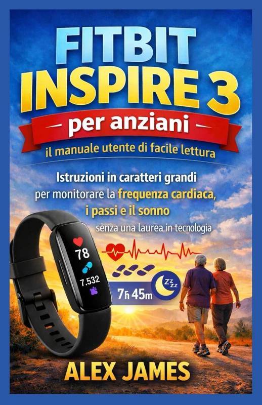 Fitbit Inspire 3 per anziani: il manuale utente di facile lettura: Istruzioni in caratteri grandi per monitorare la frequenza cardiaca, i passi e il sonno senza una laurea in tecnologia