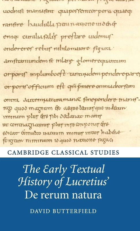 The Early Textual History of Lucretius' De rerum natura (Cambridge Classical Studies)