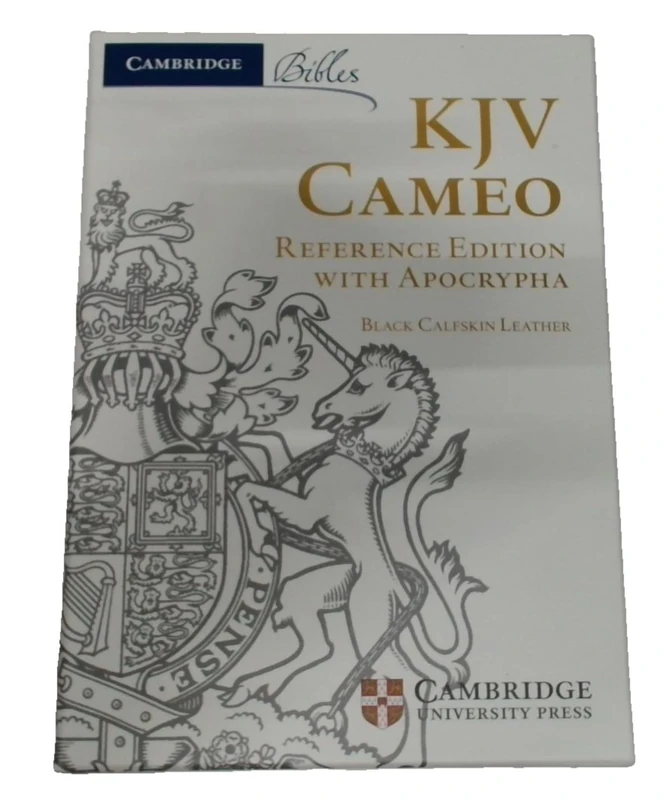 KJV Cameo Reference Bible with Apocrypha, Black Calfskin Leather, Red-letter Text, KJ455:XRA Black Calfskin Leather