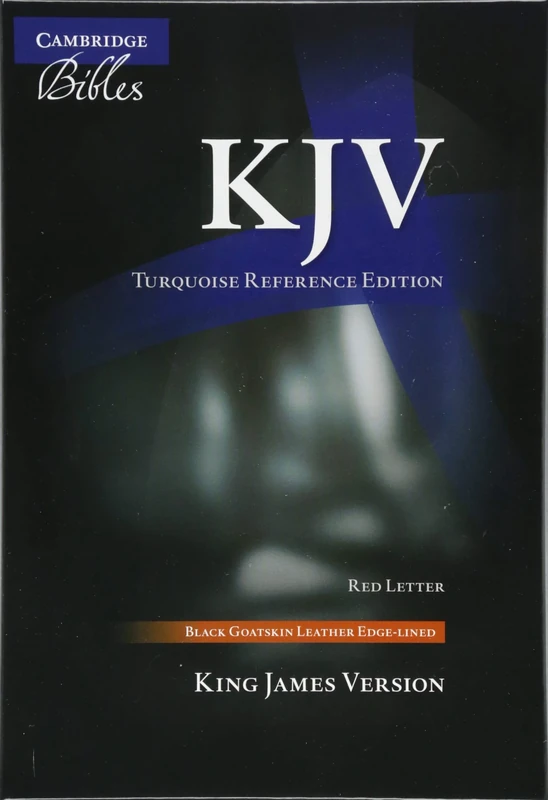 KJV Turquoise Reference Bible, Black Goatskin Leather, Red-letter Text, KJ676:XRL