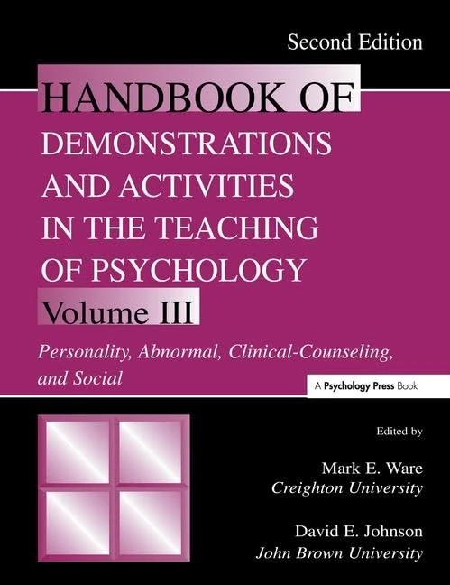 Handbook of Demonstrations and Activities in the Teaching of Psychology: Volume III: Personality, Abnormal, Clinical-Counseling, and Social: 3