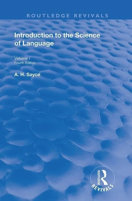 Introduction to the Science of Language: Vol 1 (Routledge Revivals)
