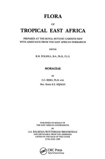 Flora of Tropical East Africa - Moraceae (1989): Moraceae*