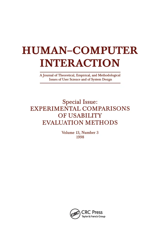 Experimental Comparisons of Usability Evaluation Methods: A Special Issue of Human-Computer Interaction - Image 1