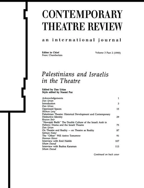 Palestinians and Israelis in the Theatre