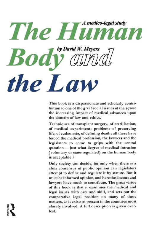 The Human Body and the Law: A Medico-legal Study