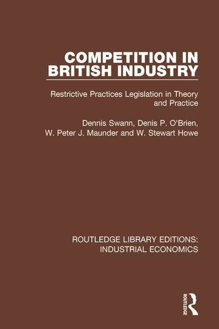 Competition in British Industry: Restrictive Practices Legislation in Theory and Practice: 2 (Routledge Library Editions: Industrial Economics)