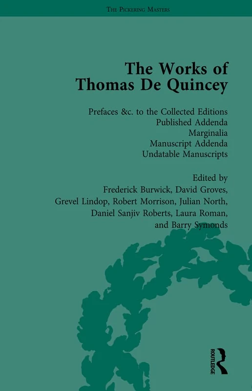 The Works of Thomas De Quincey, Part III vol 20: Prefaces &c. to the Collected Editions Published Addenda Marginalia Manuscript Addenda Undatable Manuscripts