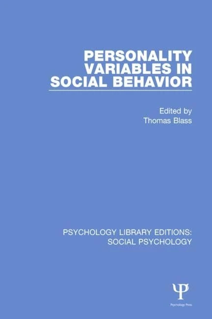 Routledge Personality Variables in Social Behavior - Psychology