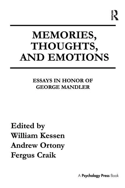 Memories, Thoughts, and Emotions: Essays in Honor of George Mandler - Image 1