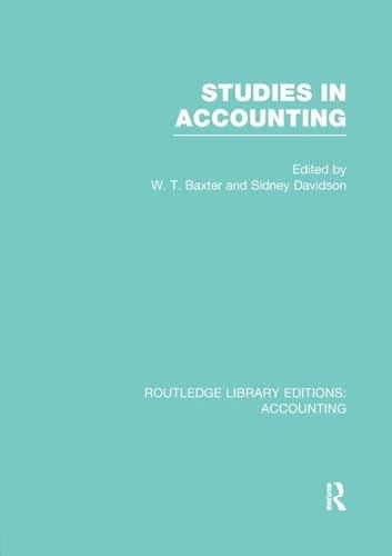 Studies in Accounting (Routledge Library Editions: Accounting)