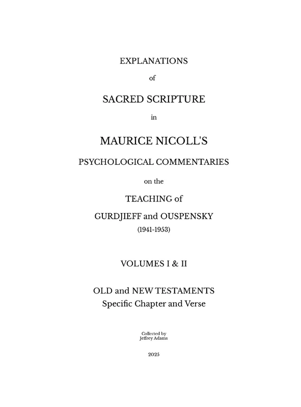 Maurice Nicoll Psychological Commentaries - Sacred Scripture