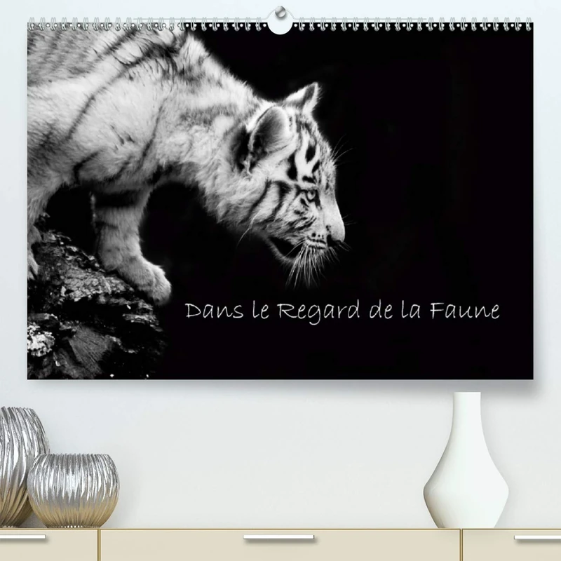 Dans le Regard de la Faune (Premium, hochwertiger DIN A2 Wandkalender 2021, Kunstdruck in Hochglanz): Découvrez de magnifiques portraits animaliers en noir et blanc. (Calendrier mensuel, 14 Pages )