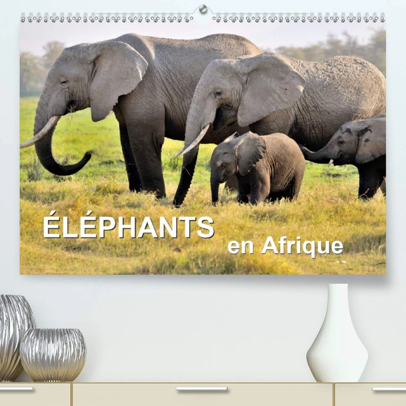 Éléphants en Afrique (Premium, hochwertiger DIN A2 Wandkalender 2021, Kunstdruck in Hochglanz): Les éléphants d'Afrique sont imposants et puissants à ... attentionnés. (Calendrier mensuel, 14 Pages ) - Image 1