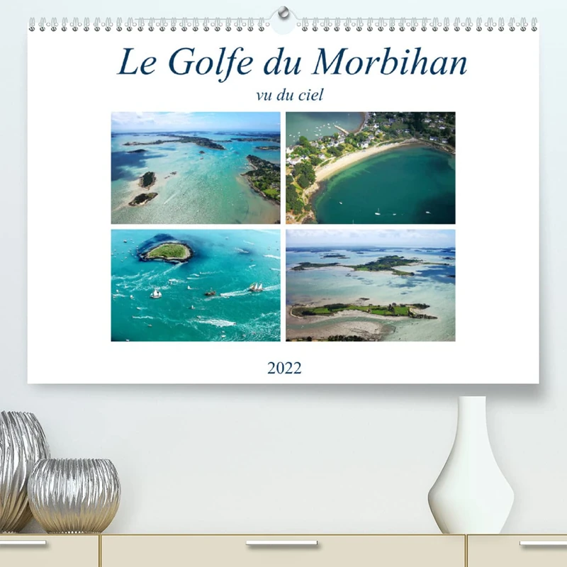 Le Golfe du Morbihan vu du ciel (Premium, hochwertiger DIN A2 Wandkalender 2022, Kunstdruck in Hochglanz): Photographies aériennes du Golfe du Morbihan (Calendrier mensuel, 14 Pages )