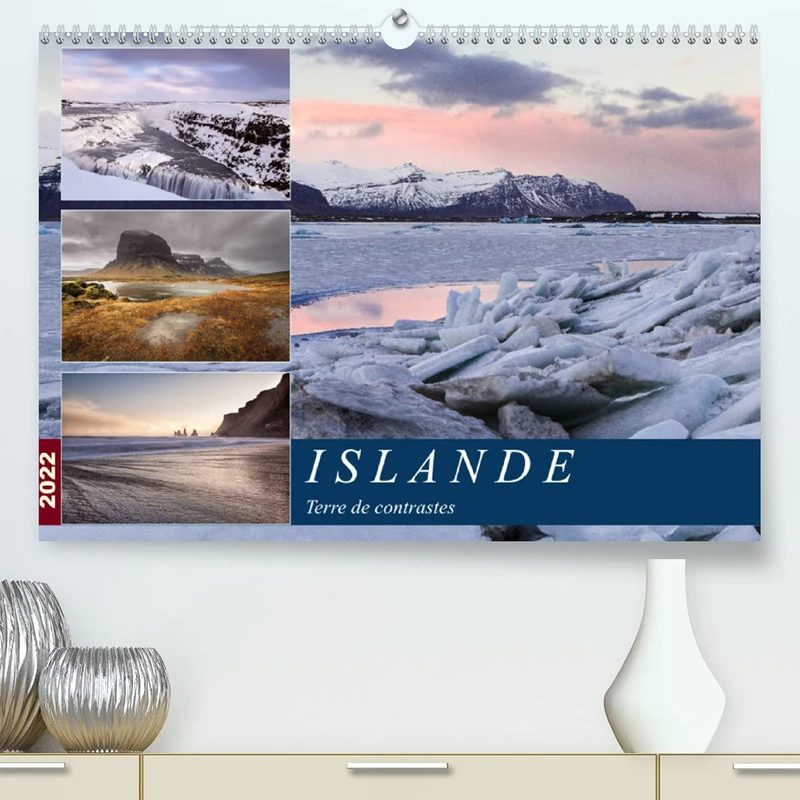 Islande, terre de contrastes (Premium, hochwertiger DIN A2 Wandkalender 2022, Kunstdruck in Hochglanz): Voyage dans les paysages grandioses du sud de l'Islande (Calendrier mensuel, 14 Pages )