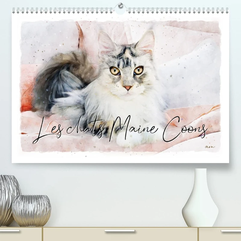 Les chats Maine Coons (Premium, hochwertiger DIN A2 Wandkalender 2023, Kunstdruck in Hochglanz): Série de 12 tableaux de chats Maine Coons. (Calendrier mensuel, 14 Pages )