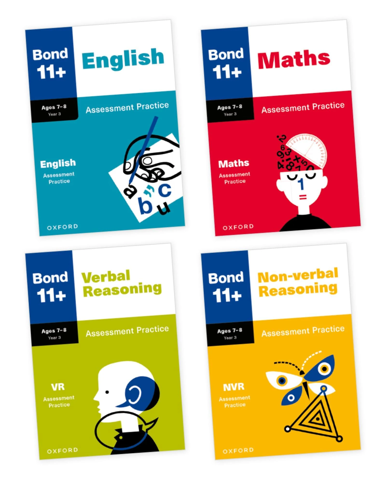 Bond 11+ Assessment Practice Papers Age 7-8 Bundle: Maths, English, Verbal Reasoning, and Non-verbal Reasoning: Ready for the 2026 GL Assessment & other 11 plus exams (Bond: Assessment Papers)