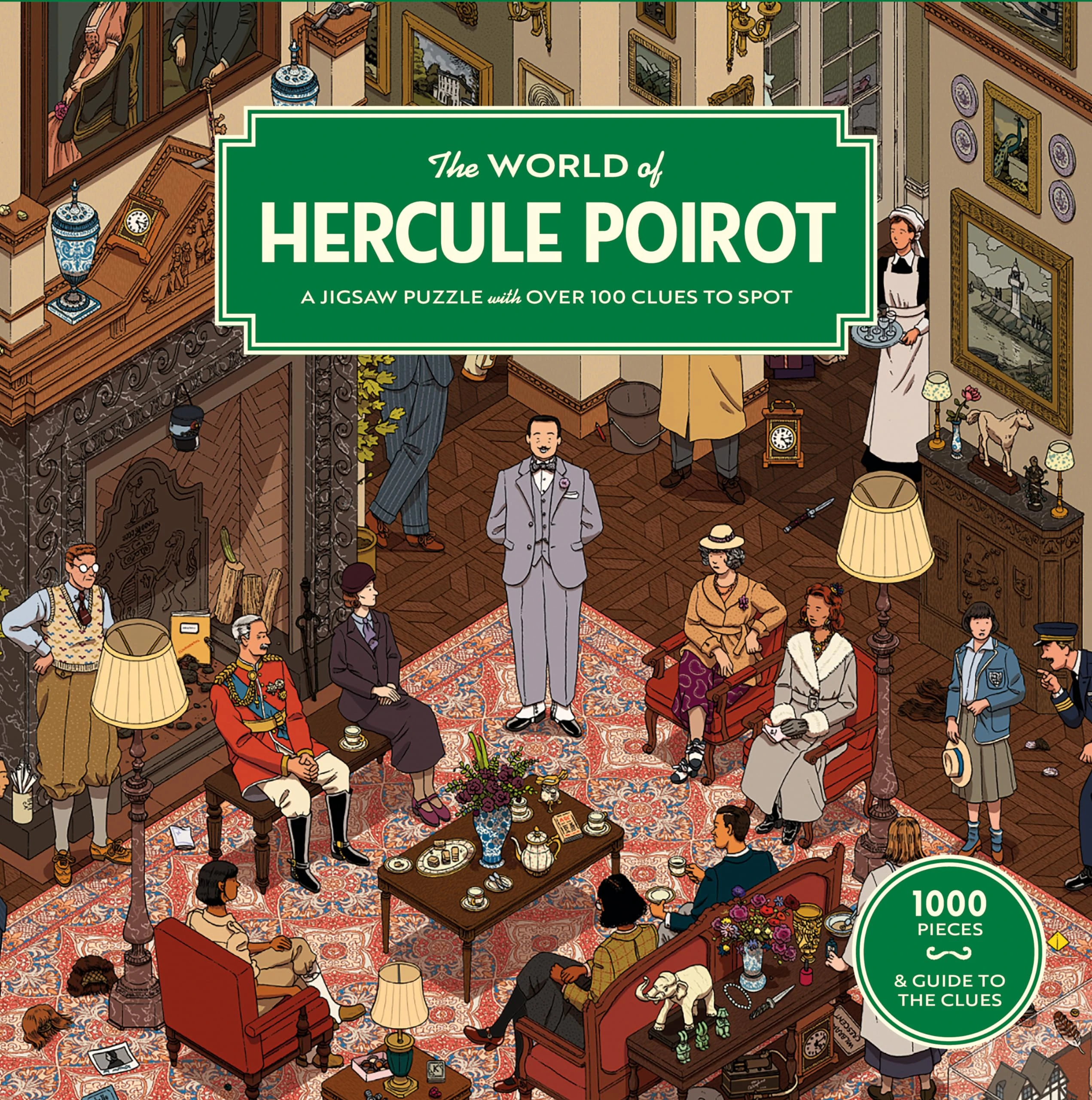 The World of Hercule Poirot: A 1000-piece Jigsaw Puzzle with over 100 Clues to Spot: A Gift for Fans of Agatha Christie