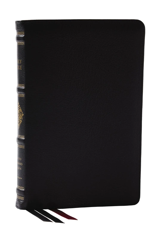 RSV Personal Size Bible with Cross References, Black Premium Goatskin Leather, Premier Collection, (Sovereign Collection): Revised Standard Version, ... Sovereign Collection, Ribbon Marker