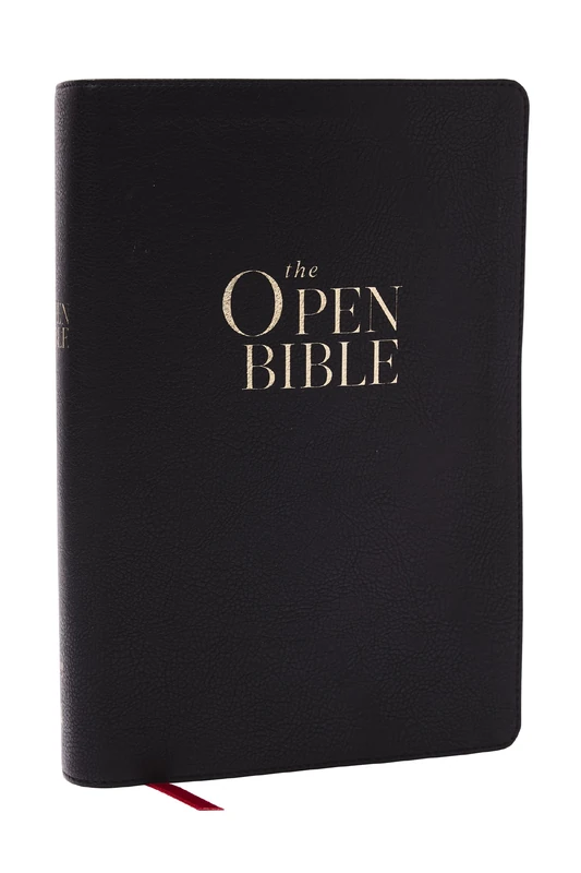 The Open Bible: Read and Discover the Bible for Yourself (KJV, Black Leathersoft, Red Letter, Comfort Print)