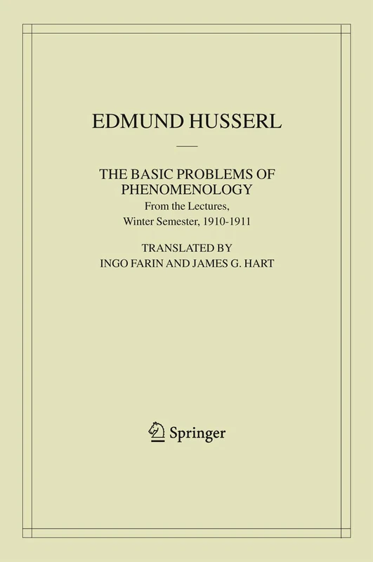 Springer - The Basic Problems of Phenomenology - Husserliana 12