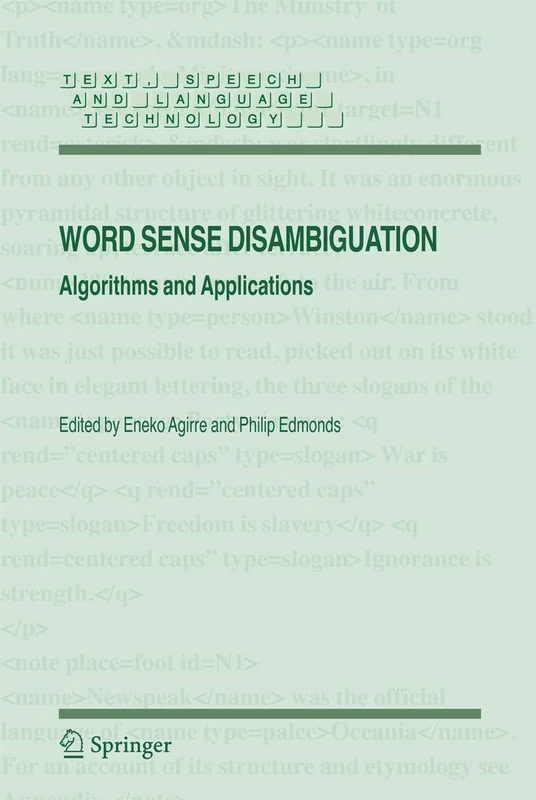 Word Sense Disambiguation: Algorithms and Applications: 33 (Text, Speech and Language Technology, 33) - Image 1