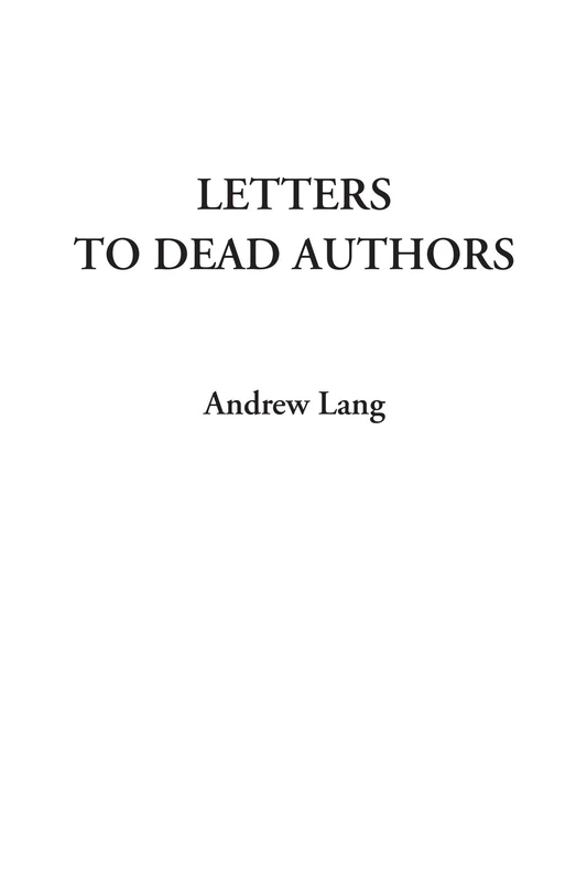 Letters to Dead Authors