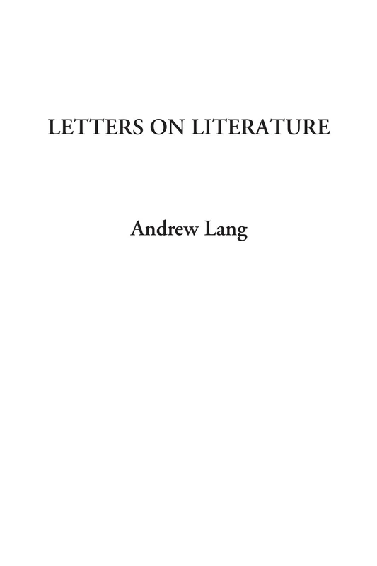 Letters on Literature