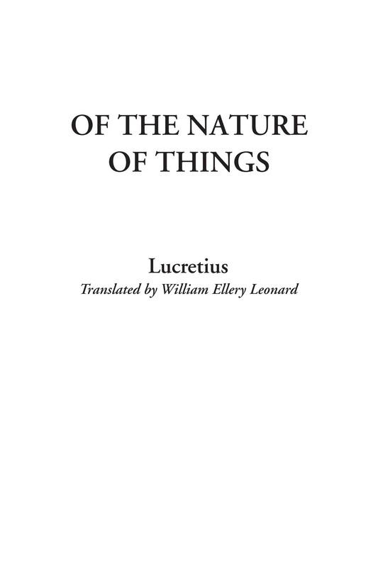 Of the Nature of Things