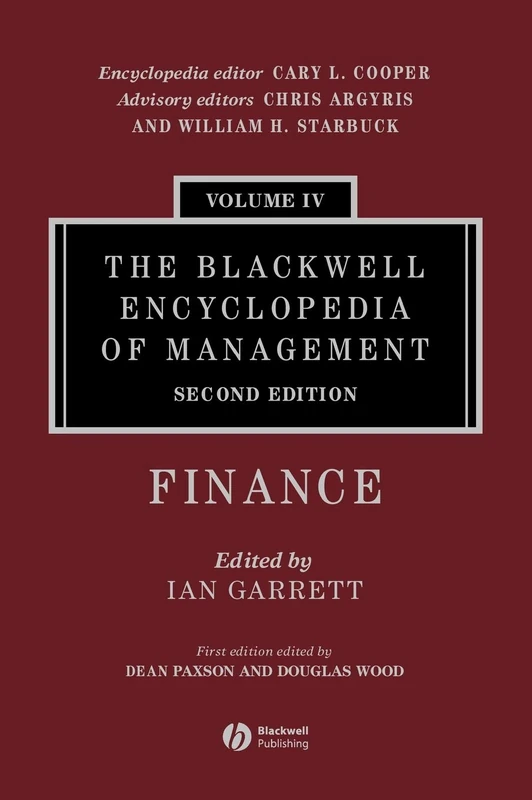 The Blackwell Encyclopedia of Management, Finance