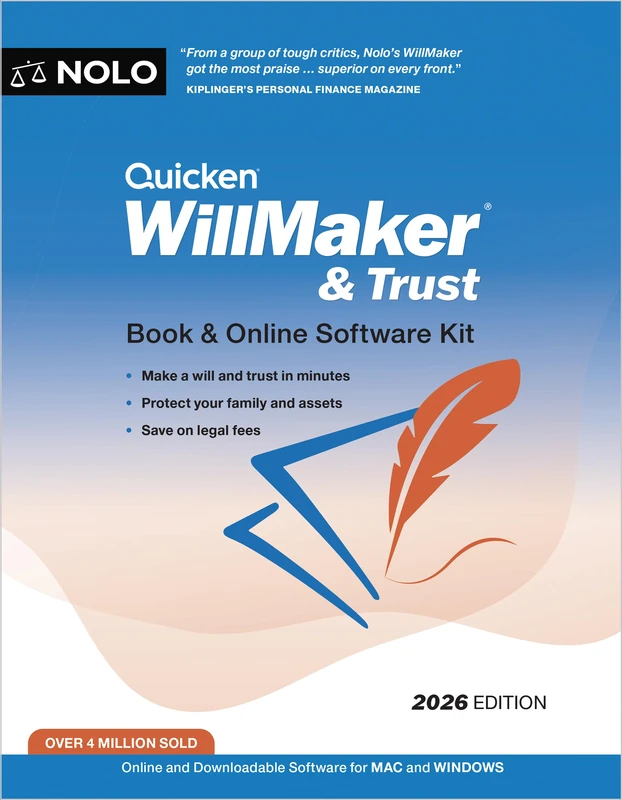 Quicken Willmaker & Trust 2026: Book & Online Software Kit