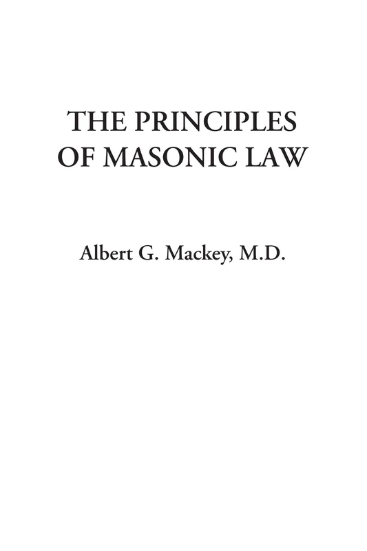 The Principles of Masonic Law