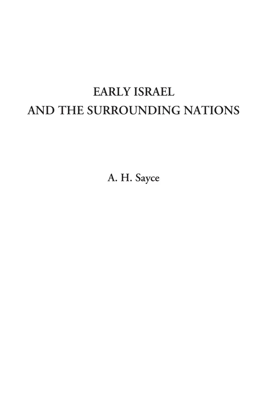 Early Israel and the Surrounding Nations